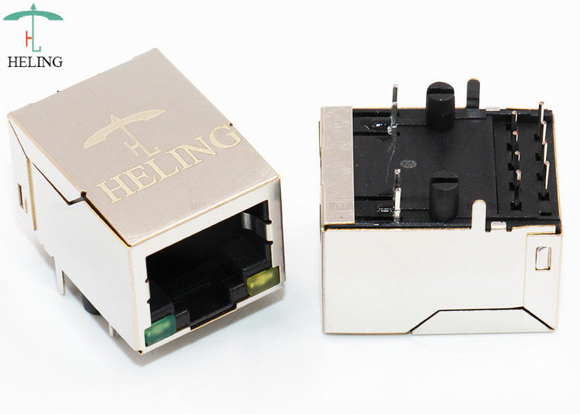THT Soldering Right Angle RJ45 8 Pin Connector Tab Down For PC Mainboard